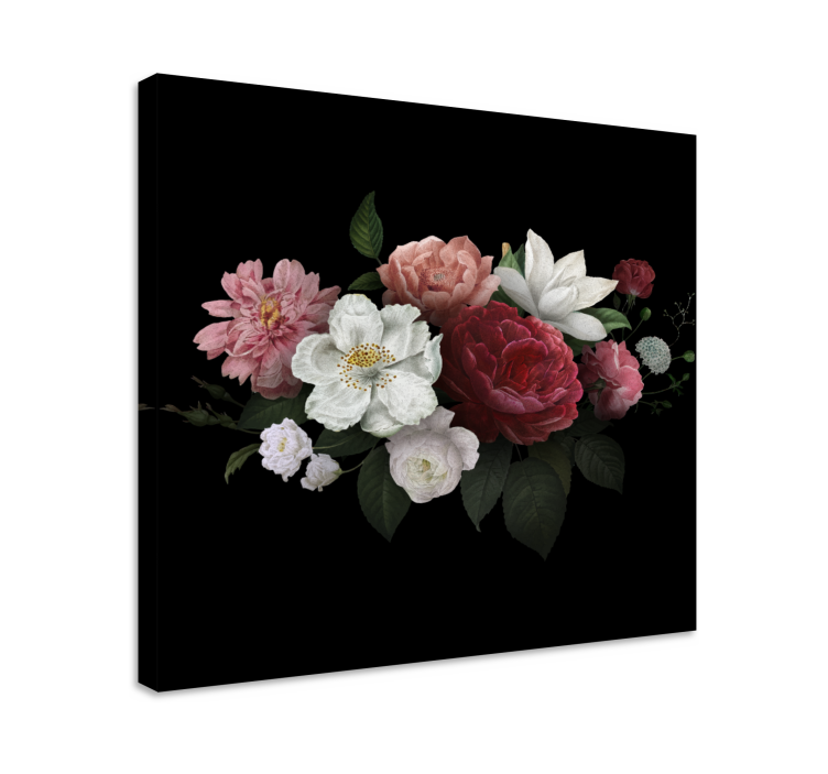 Flowers canvas dramatic floral design - TenStickers