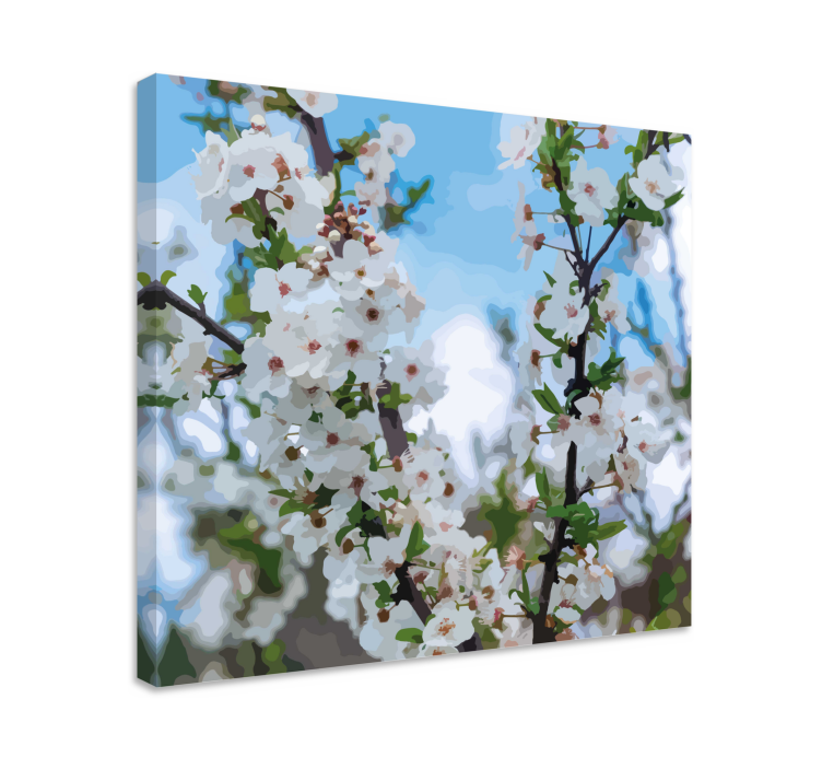 Delicate White Blossoms Flowers  canvas - TenStickers