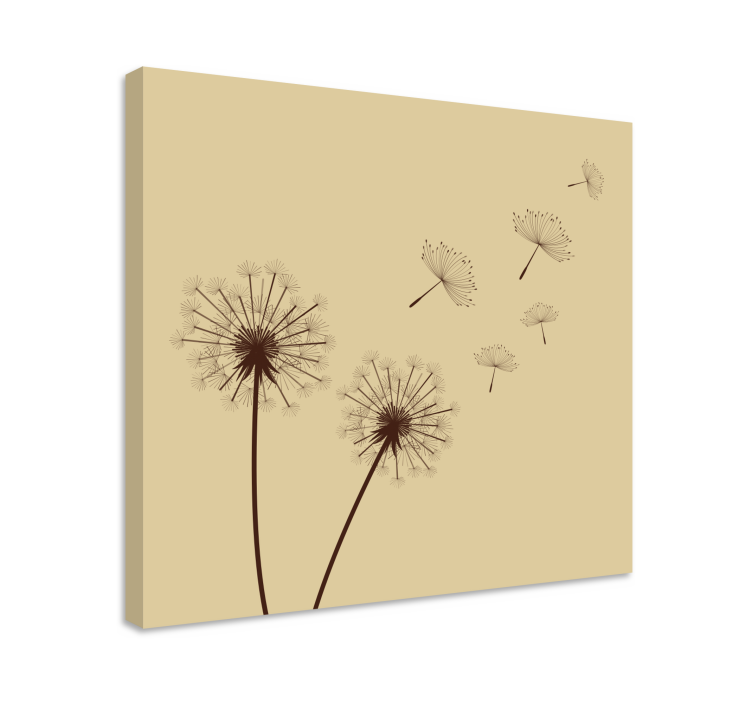 Flowers canvas dandelion seeds floating - TenStickers