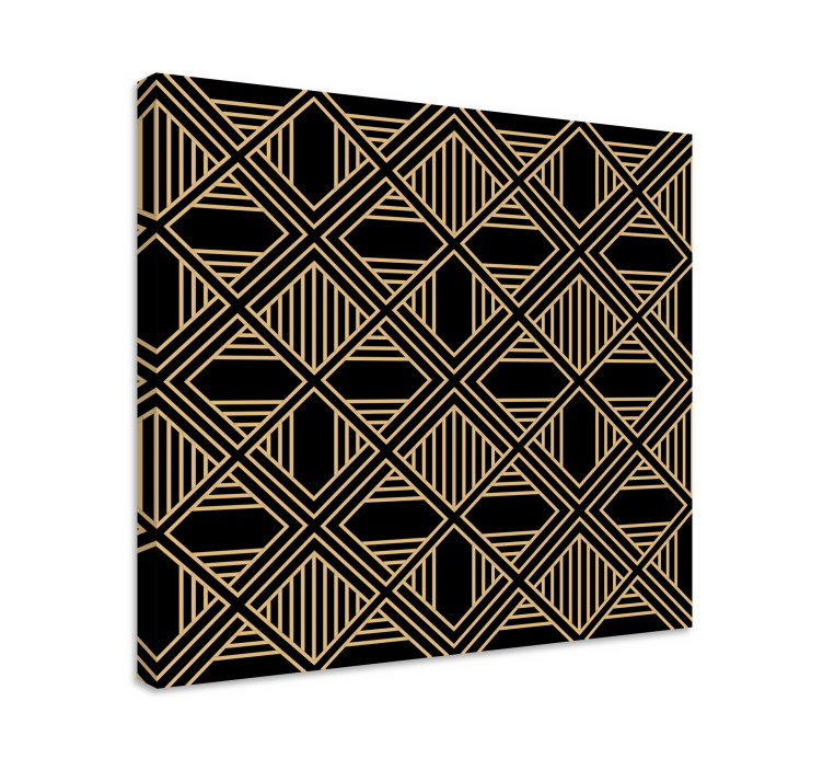 Geometric canvas with golden geometric pattern - TenStickers