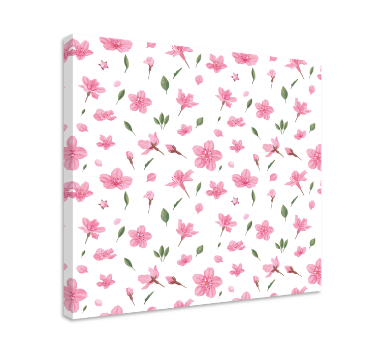 Blooming Floral Pattern Flowers  canvas - TenStickers