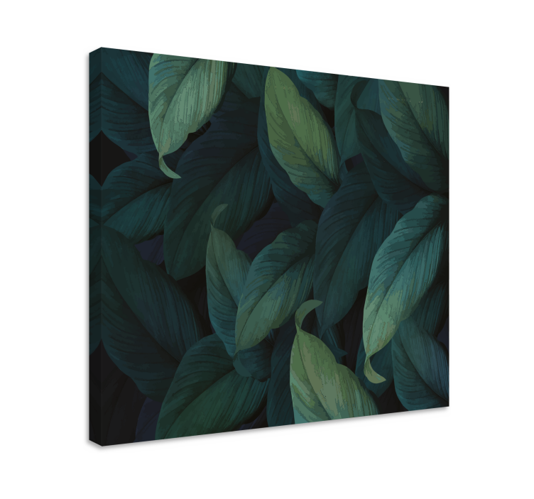 Flowers canvas with lush green leaves - TenStickers