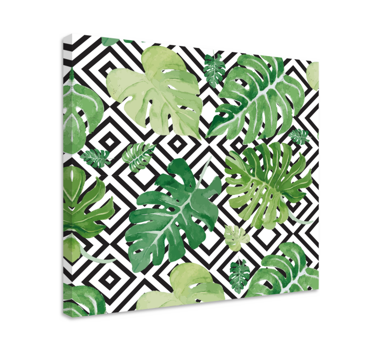 Flowers canvas tropical leaf design - TenStickers