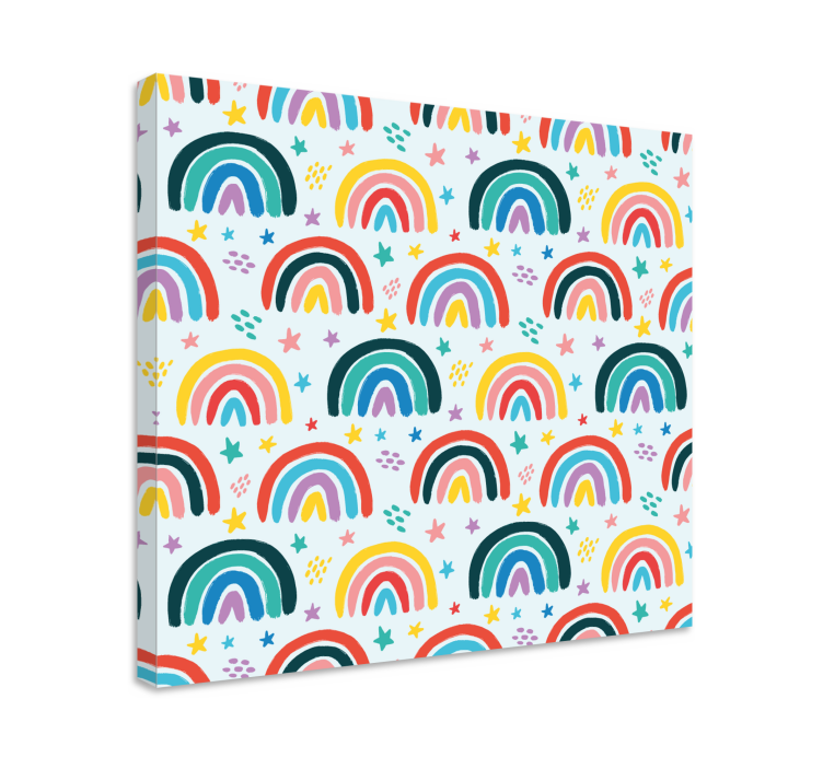 Nursery canvas colorful rainbow design - TenStickers