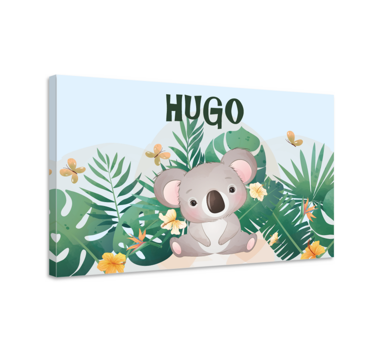 Cute koala for boy with name canvas - TenStickers
