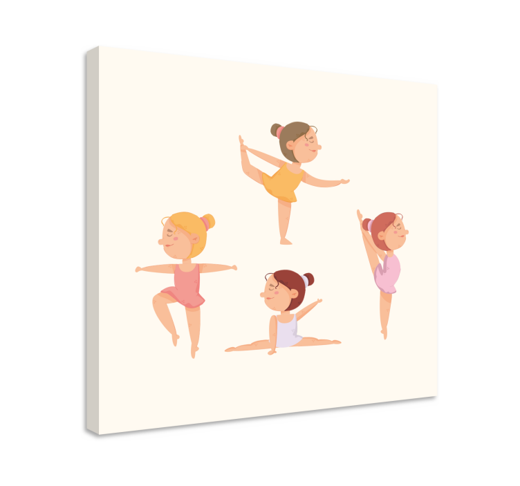 Nursery canvas dancing ballerinas art print - TenStickers