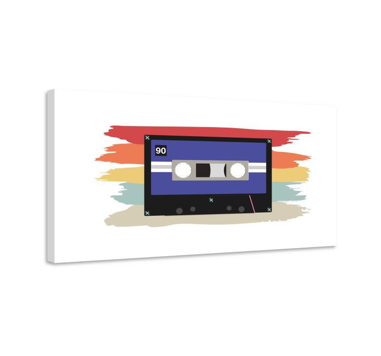 Music canvas art retro cassette tape design - TenStickers