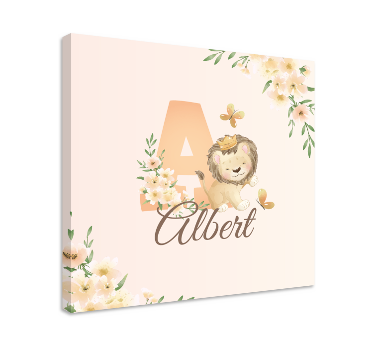 3d pictures wall art cute lion and flowers - TenStickers
