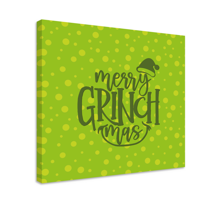 Merry grinchmas greeting quote canvas - TenStickers