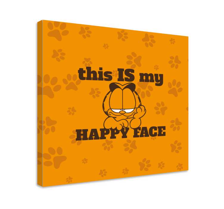 Animal canvas wall art happy cat expression - TenStickers