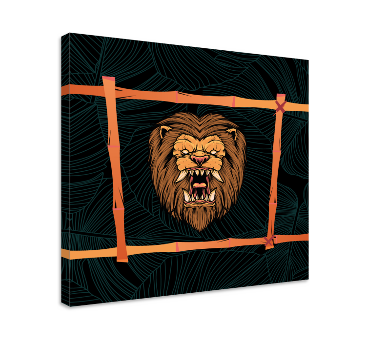 Animal canvas wall art majestic lion head - TenStickers
