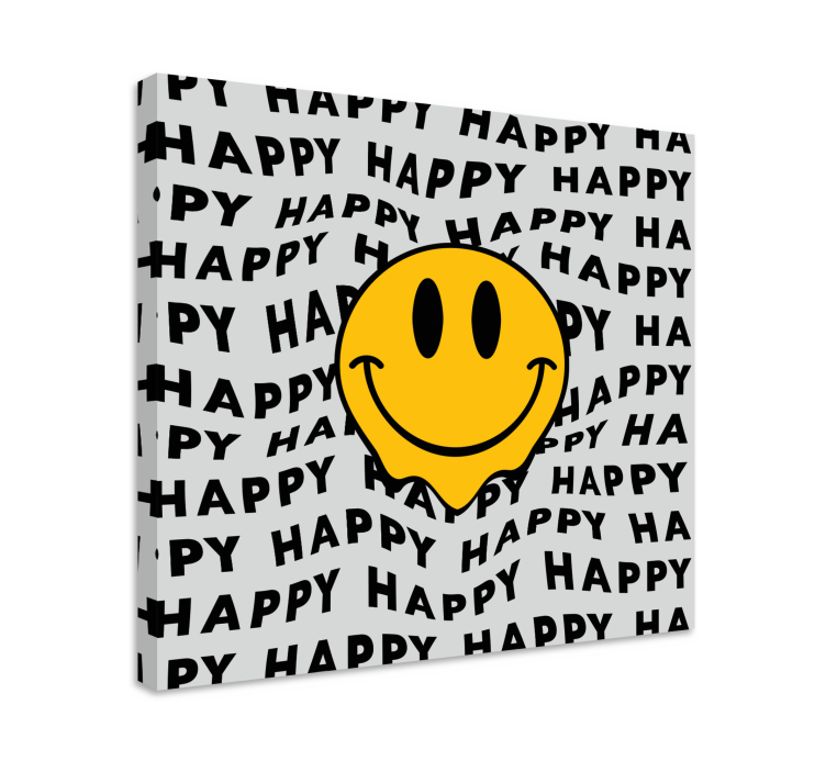 Big smiley happy face retro canvas - TenStickers