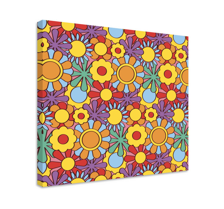 Flowers canvas vibrant floral design - TenStickers