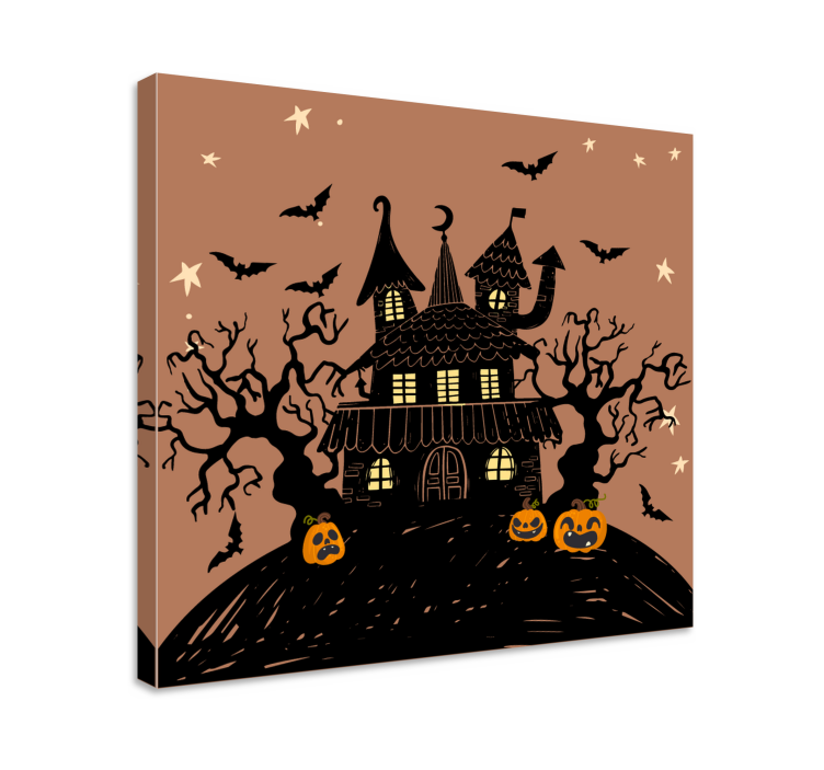 Floral canvas wall art in a spooky mansion setting - TenStickers