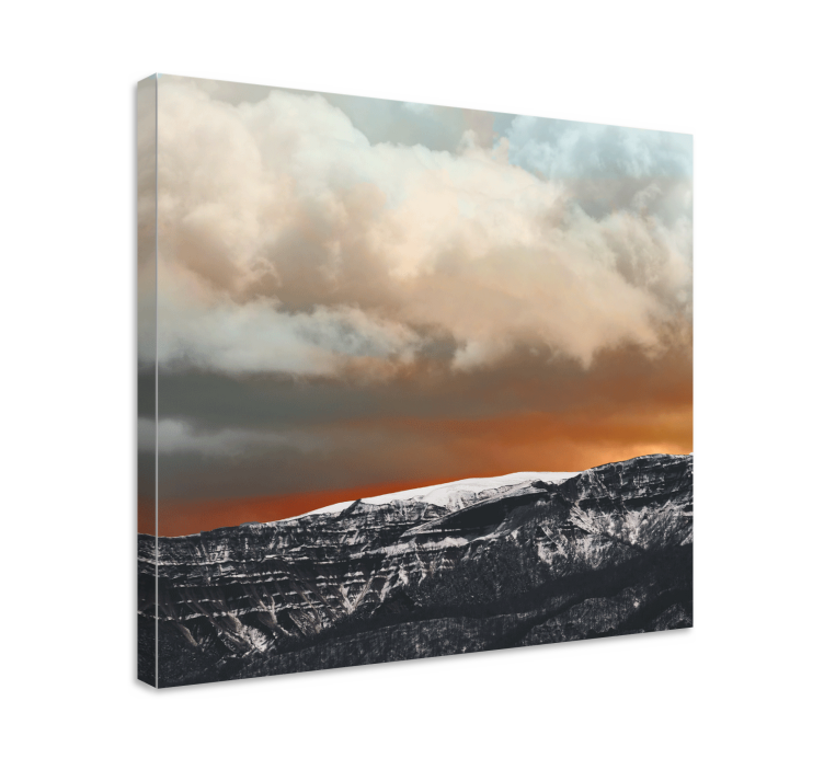Mountainous Sunset View landscape canvas - TenStickers