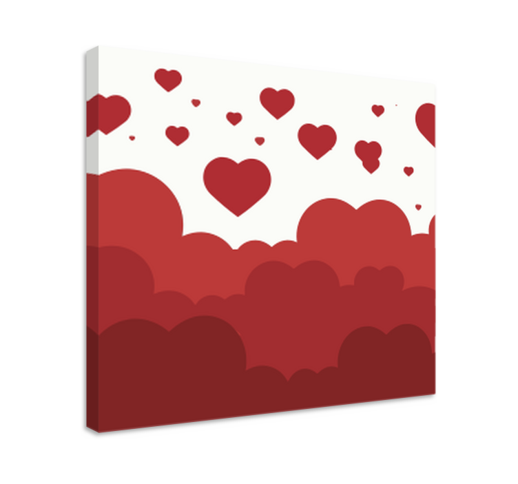 Red heart cloud design bedroom wall prints - TenStickers