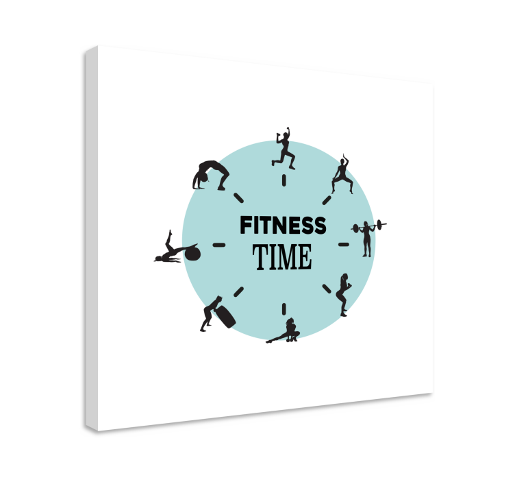 Sports canvas art fitness time clock - TenStickers