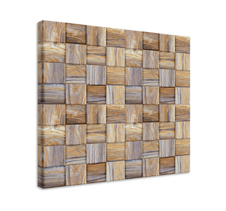 Ornamental canvas print rustic wood blocks - TenStickers