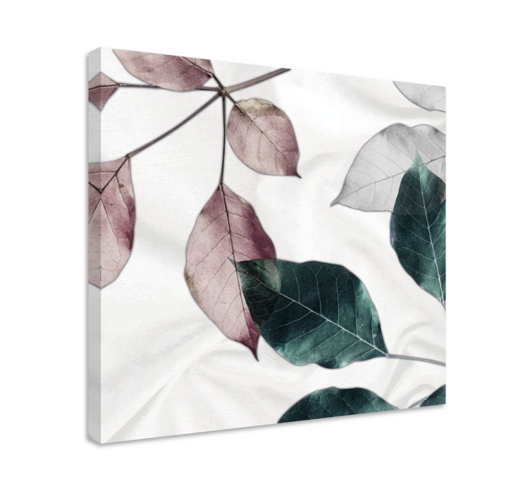 Flowers canvas elegant leaf design - TenStickers