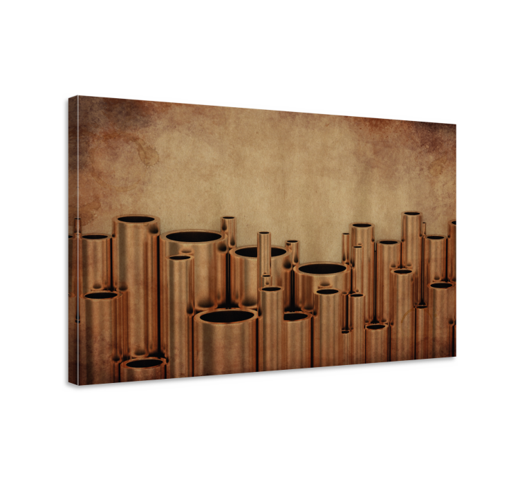 Industrial copper pipes on white modern canvas - TenStickers
