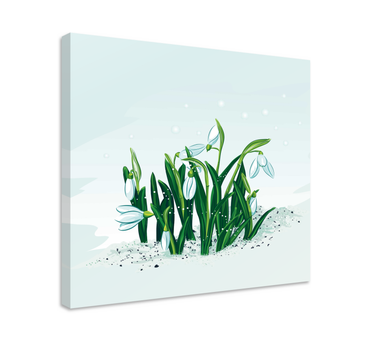 Flowers canvas snowdrop blooms - TenStickers