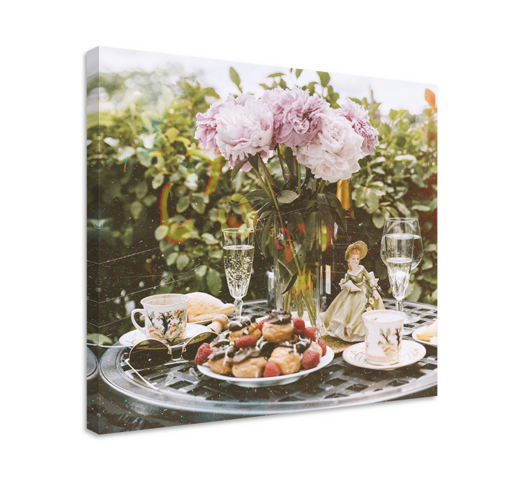 Flowers canvas tea time arrangement - TenStickers