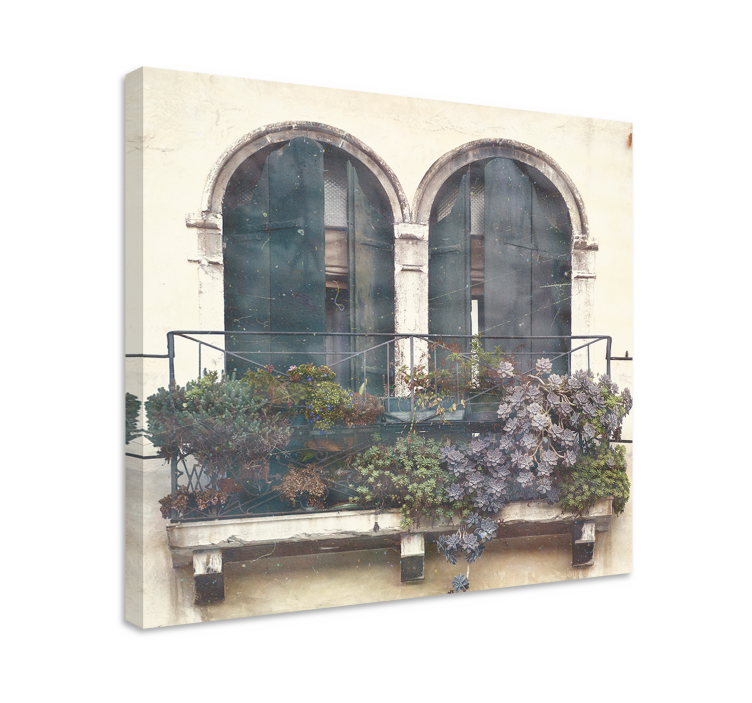 Cityscape wall art with charming arched windows - TenStickers