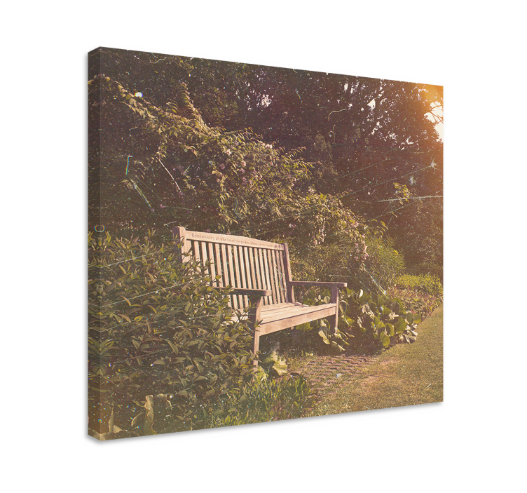 Landscape canvas serene garden bench art - TenStickers