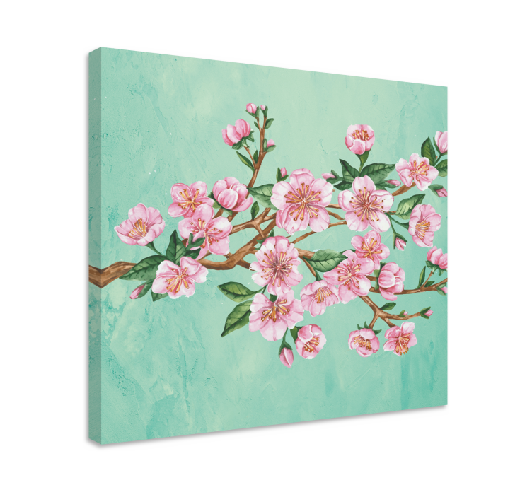 Flowers canvas sakura blossom stem - TenStickers