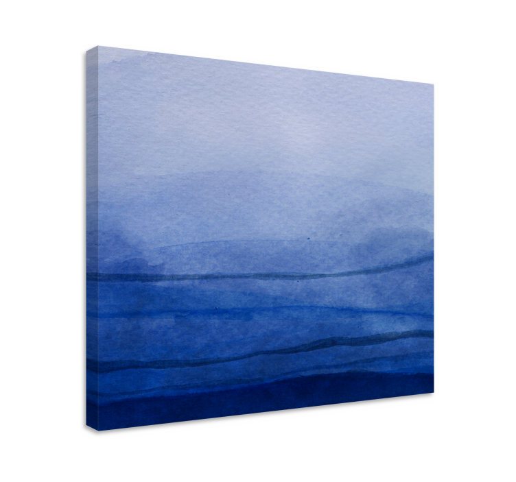 Deep navy ombre watercolor canvas art prints - TenStickers