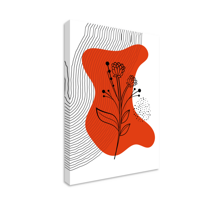 Abstract Floral Silhouette flower canvas - TenStickers