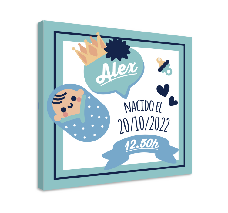 Cocktail canvas baby announcement art - TenStickers