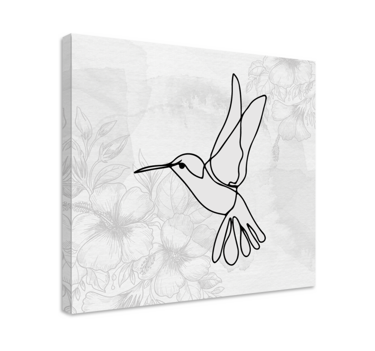 Bird canvas wall art elegant hummingbird silhouette - TenStickers
