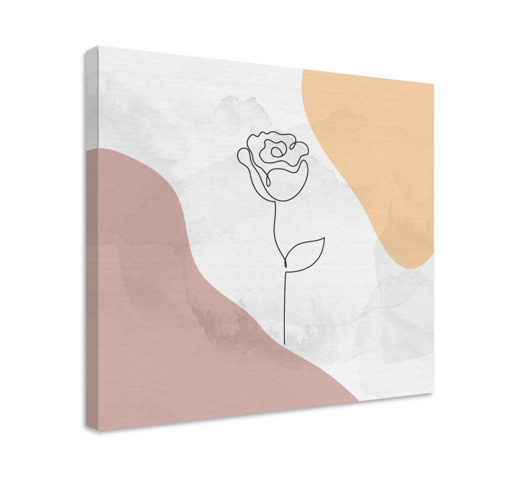 Flowers canvas with elegant rose outline - TenStickers