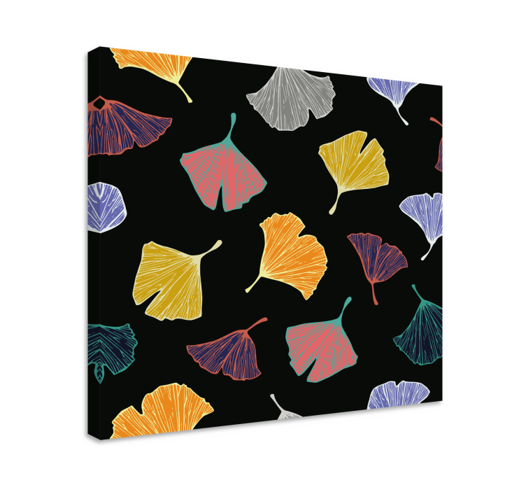 Flowers canvas ginkgo leaf illustrations - TenStickers