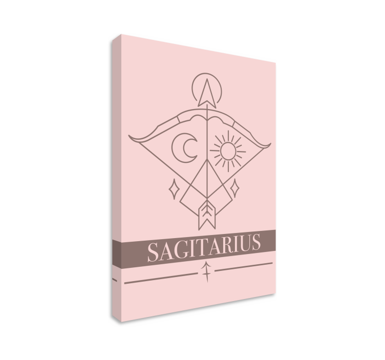 Sagittarius pink zodiac sign Canvas living room - TenStickers