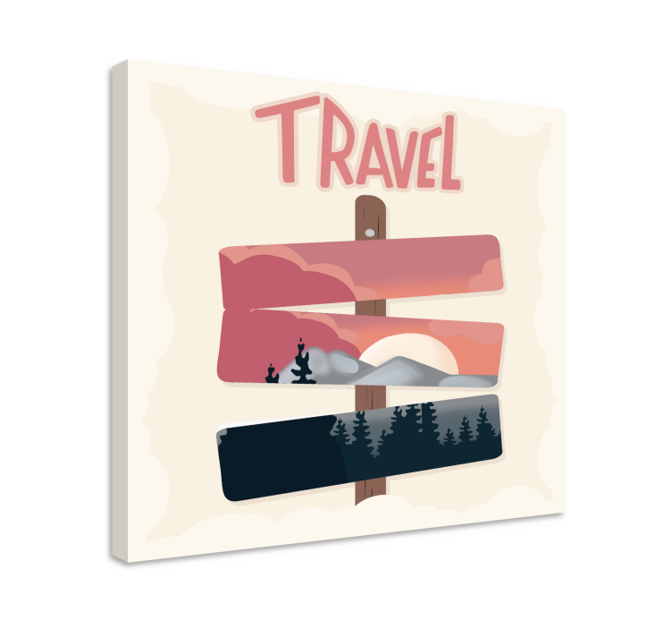 Cityscape wall art travel direction signpost - TenStickers