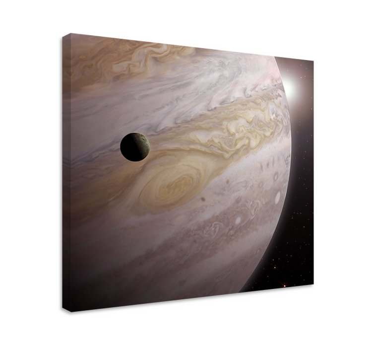 Space design two beige planets  landscape canvas - TenStickers