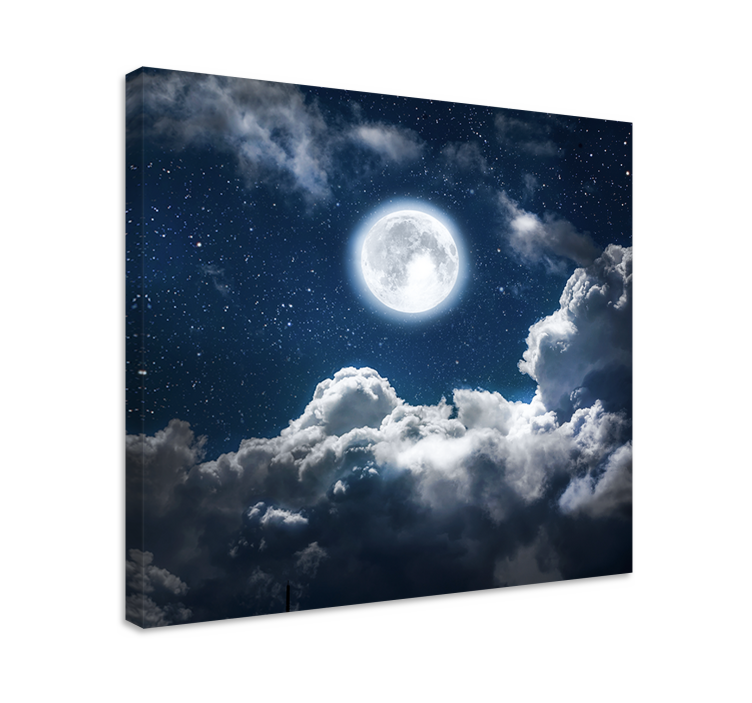 Moonlit cloudscape landscape canvas - TenStickers