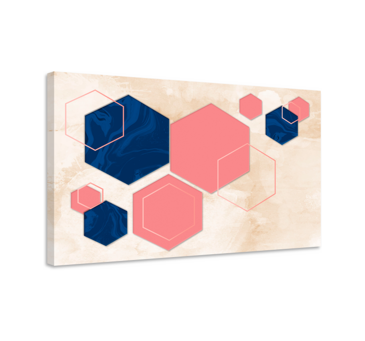 Geometric canvas abstract hexagonal designs - TenStickers