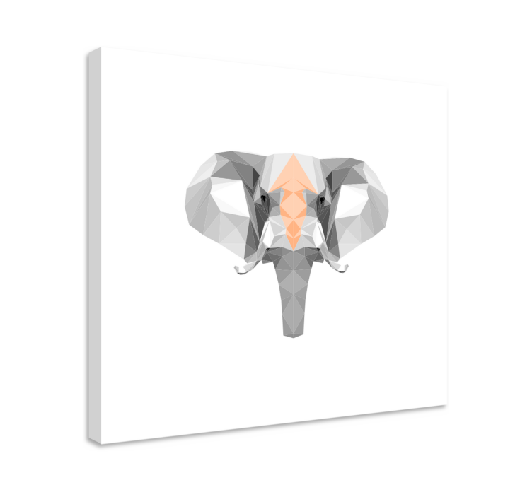 Elephant wallart geometric elephant head art - TenStickers
