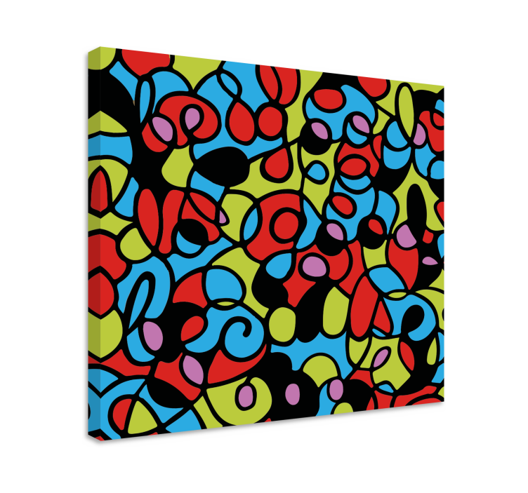 Abstract wall art 1 colorful twisted forms - TenStickers