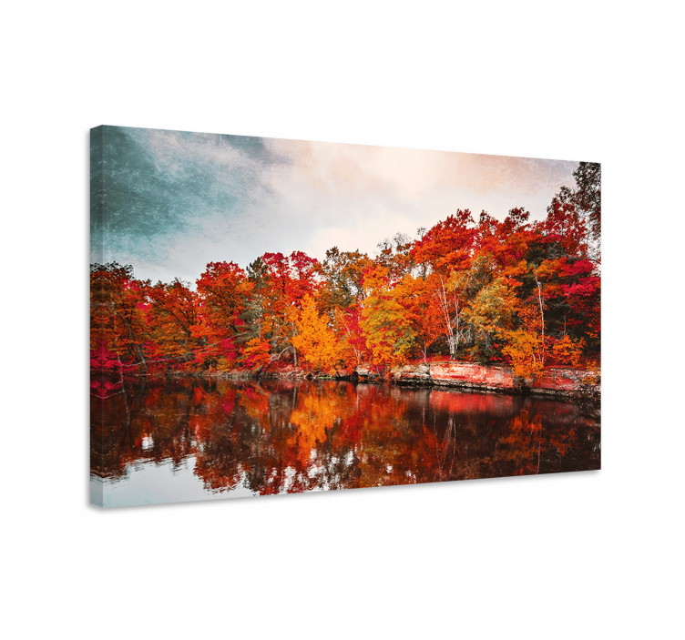 Autumn reflections landscape canvas - TenStickers