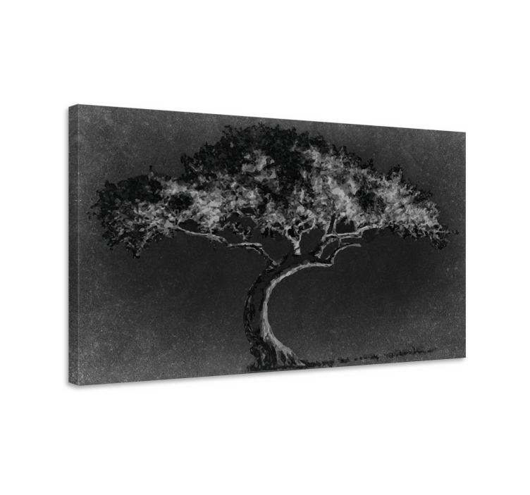 Tree canvas wall art lonely tree silhouette - TenStickers