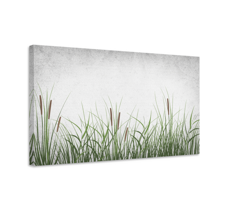 Flowers canvas natural grass design - TenStickers