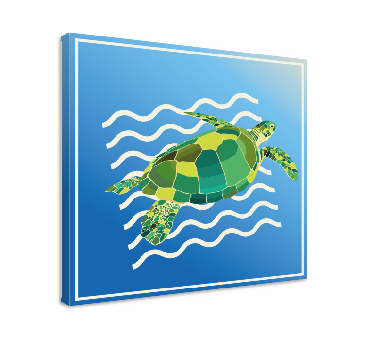 Fish canvas sea turtle glide - TenStickers