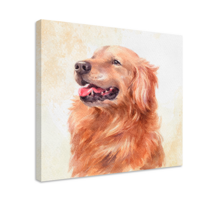 Watercolor style dog dog canvas prints - TenStickers
