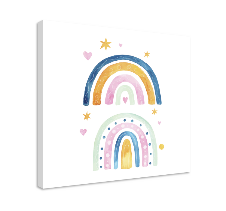 Nursery canvas colorful rainbow display - TenStickers