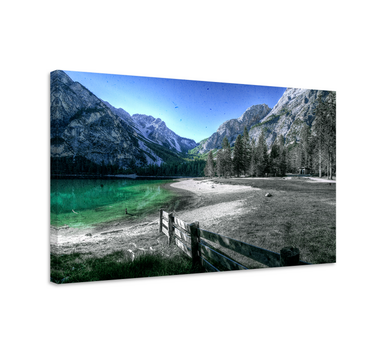 Landscape canvas mountain lake tranquility - TenStickers