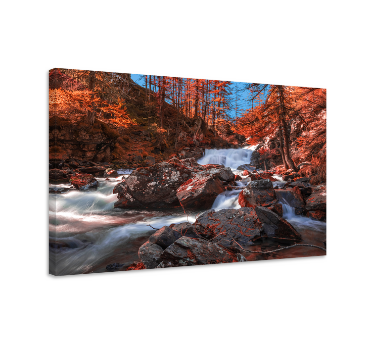 Landscape canvas mountain stream artwork - TenStickers